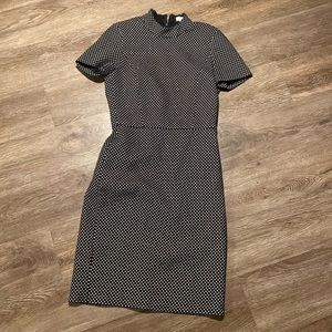 J. Crew Black and Gold Polka Dot Mini Dress